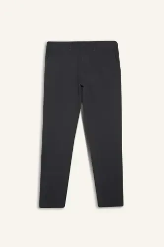 Regular Fit Normal Cut Straight Leg Chino Pants-Anthracite - 8