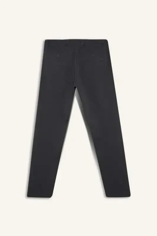 Regular Fit Normal Cut Straight Leg Chino Pants-Anthracite - 10