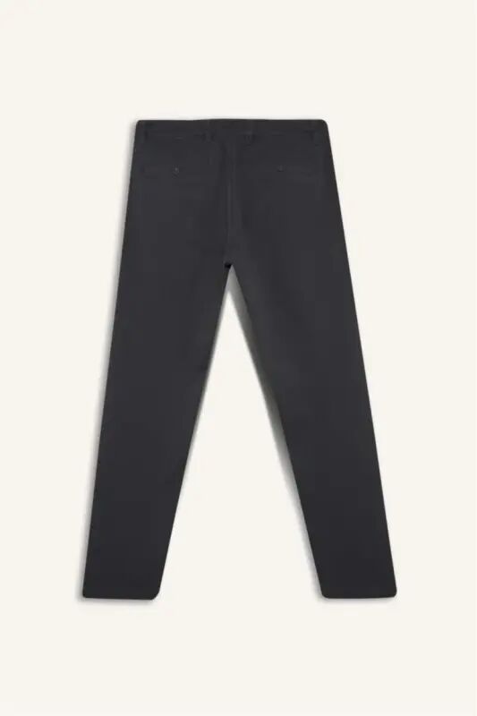 Regular Fit Normal Cut Straight Leg Chino Pants-Anthracite - 10