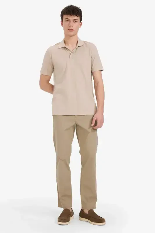 Regular Fit Normal Kesim Düz Paça Chino Pantolon-Açık Kahve - 3