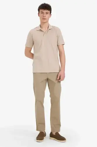 Regular Fit Normal Kesim Cepli Düz Paça Chino Pantolon-Açık Kahve - 3