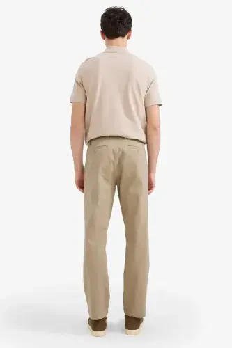 Regular Fit Normal Kesim Cepli Düz Paça Chino Pantolon-Açık Kahve - 6