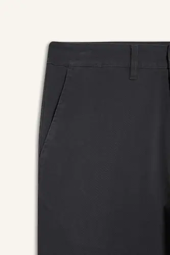 Regular Fit Normal Kesim Cepli Düz Paça Chino Pantolon-Antrasit - 9