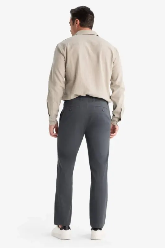 Regular Fit Normal Kesim Düz Paça Chino Pantolon-Antrasit - 7