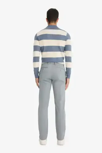 Regular Fit Normal Kesim Düz Paça Chino Pantolon-Gri - 3