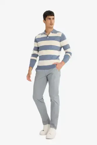 Regular Fit Normal Kesim Düz Paça Chino Pantolon-Gri - 6