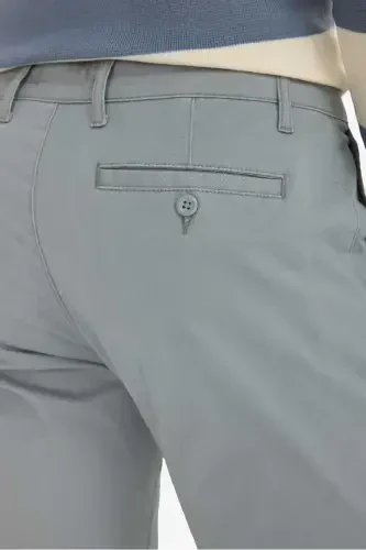 Regular Fit Normal Kesim Cepli Düz Paça Chino Pantolon-Gri - DEFACTO (1)