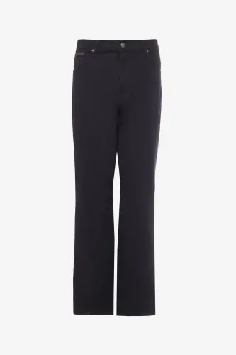 Regular Fit Normal Kesim Normal Bel Düz Paça Texas Erkek Siyah Pamuklu Esnek Pantolon - Black-W121Y6100 - 1