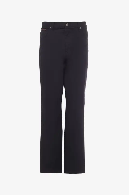 Regular Fit Normal Kesim Normal Bel Düz Paça Texas Erkek Siyah Pamuklu Esnek Pantolon - Black-W121Y6100 - 1