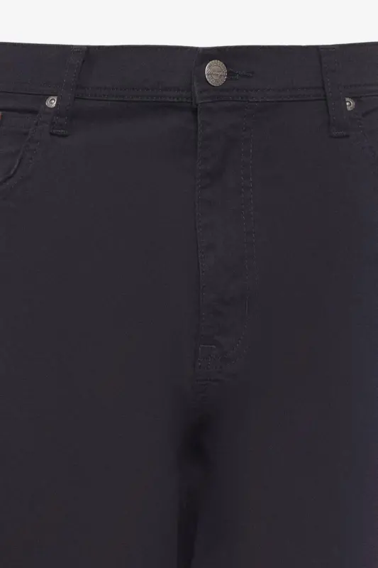 Regular Fit Normal Kesim Normal Bel Düz Paça Texas Erkek Siyah Pamuklu Esnek Pantolon - Black-W121Y6100 - 2