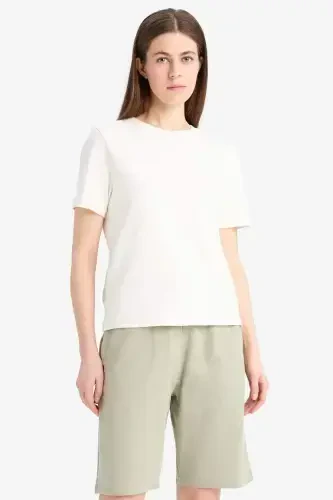 Regular Fit Normal Waist Straight Leg Bermuda Shorts Green - 3