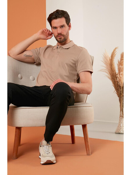 Kahverengi Regular Fit Pamuklu Düğmeli Polo Tişört 5902326-Kahverengi - LC WAIKIKI