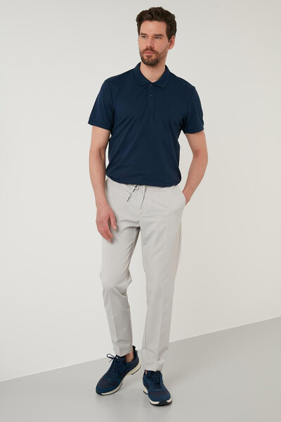 İndigo Regular Fit Pamuklu Düğmeli Polo Tişört 5902326-İndigo - 10