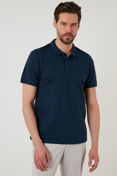 İndigo Regular Fit Pamuklu Düğmeli Polo Tişört 5902326-İndigo - 11