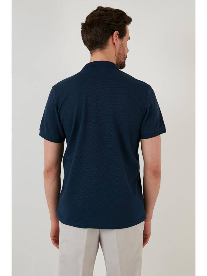 İndigo Regular Fit Pamuklu Düğmeli Polo Tişört 5902326-İndigo - 5