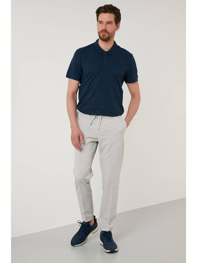 İndigo Regular Fit Pamuklu Düğmeli Polo Tişört 5902326-İndigo - 7