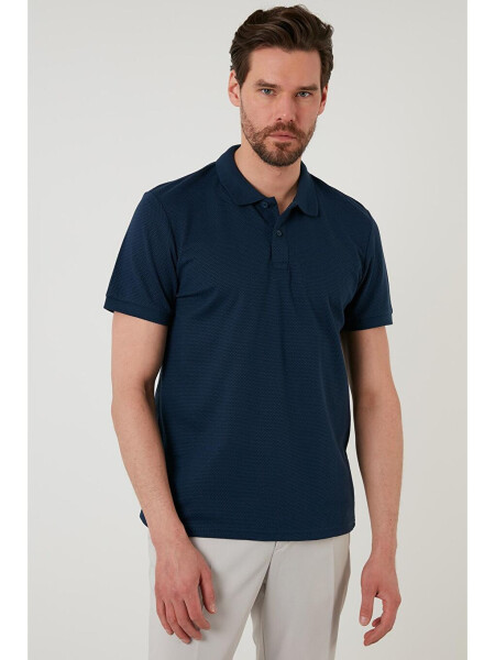 İndigo Regular Fit Pamuklu Düğmeli Polo Tişört 5902326-İndigo - 8