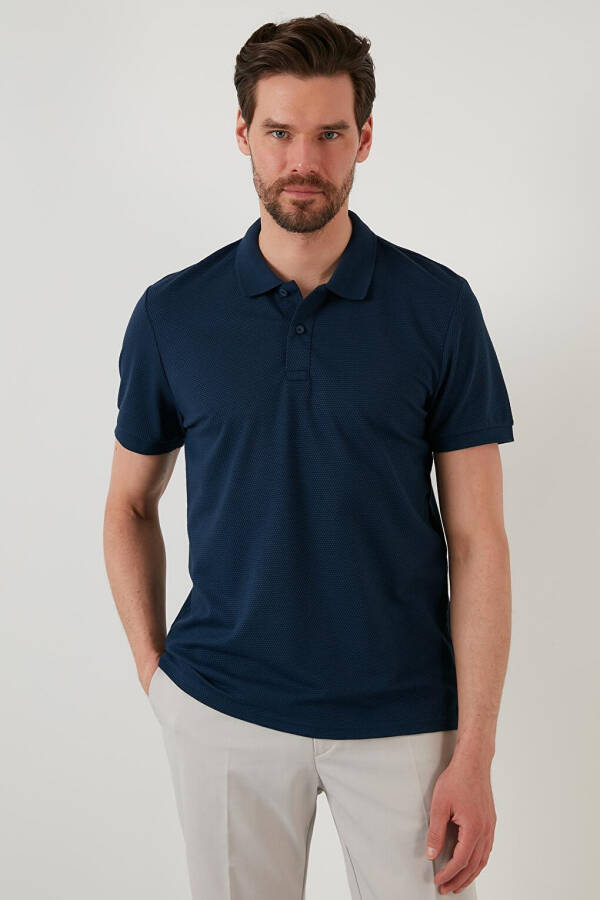 İndigo Regular Fit Pamuklu Düğmeli Polo Tişört 5902326-İndigo - 13