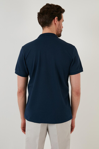 İndigo Regular Fit Pamuklu Düğmeli Polo Tişört 5902326-İndigo - 16