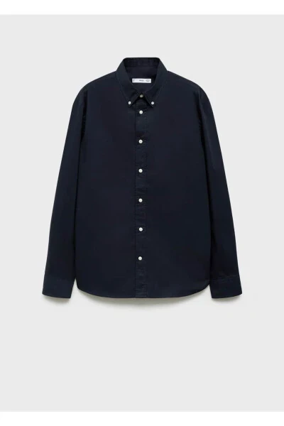 Regular fit pamuklu gömlek-Lacivert - 3