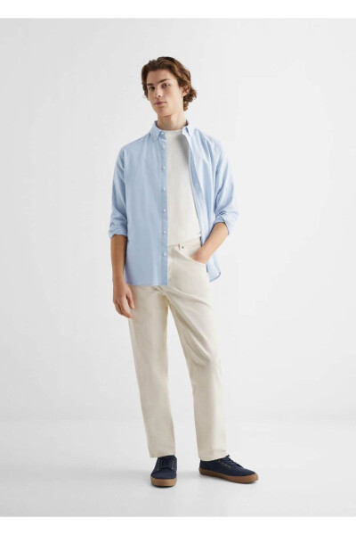 Regular Fit Pamuklu Oxford Gömlek-Gök Mavisi - MANGO TEEN (1)