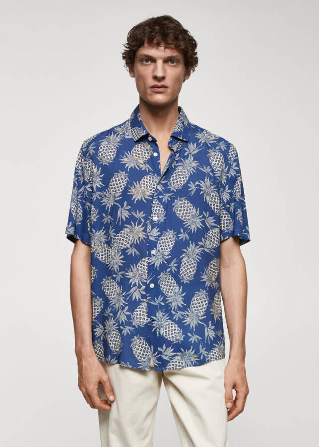 Regular fit pineapple printed shirt - 17