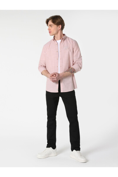 Regular Fit Pink Men's Long Sleeve Shirt (Cl1058567) - 3