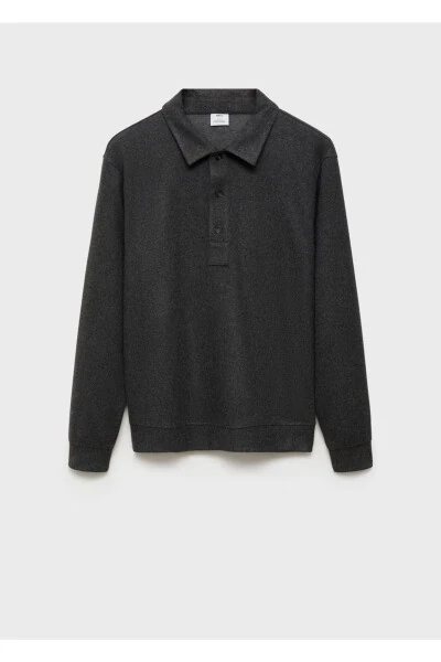 Regular fit pique polo sweatshirt - 3