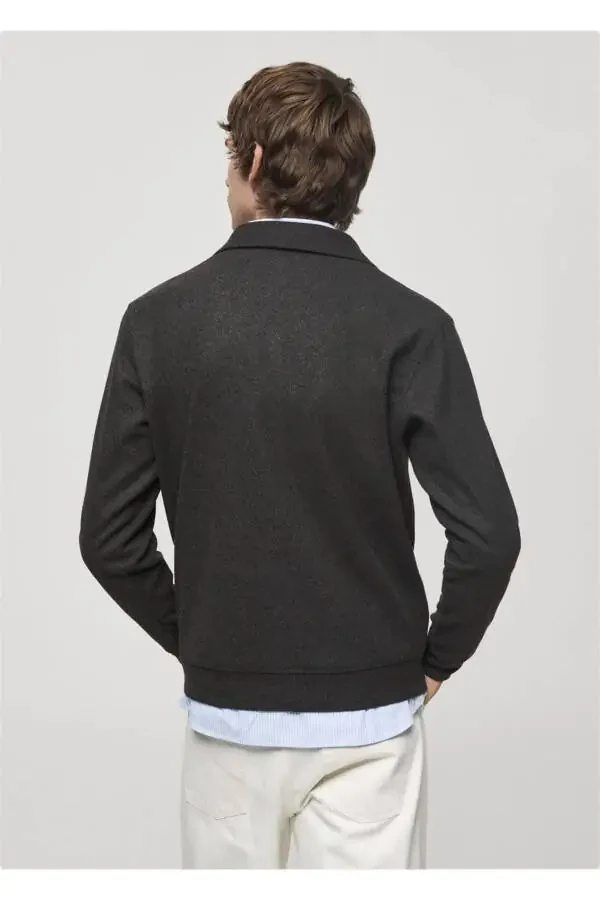 Regular fit pique polo sweatshirt - 4