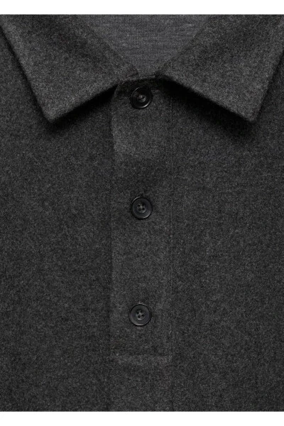 Regular fit pique polo sweatshirt - 5