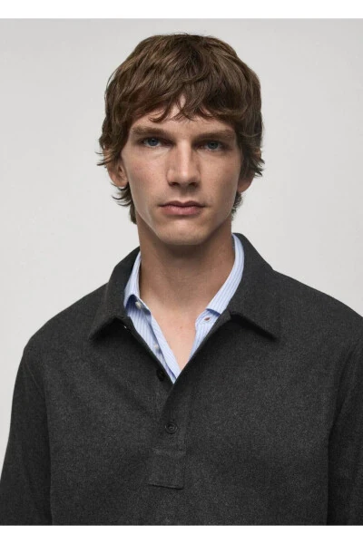 Regular fit pique polo sweatshirt - 8