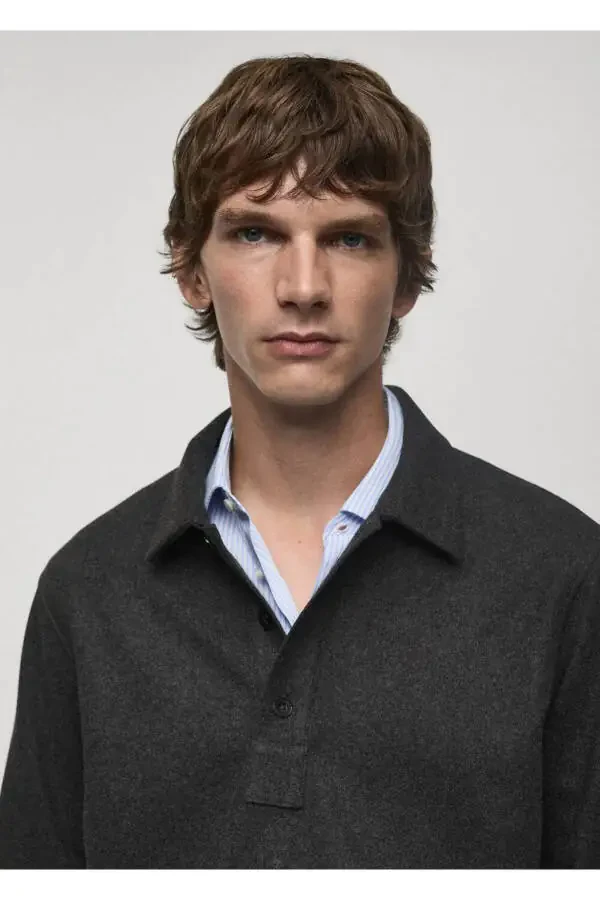 Regular fit pique polo sweatshirt - 8