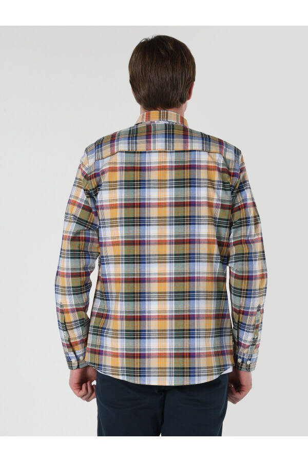 Regular fit, plaid, multi-colored, long-sleeve men's shirt. - 2