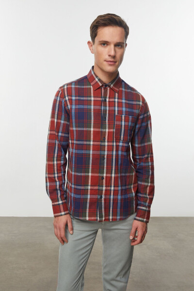 Regular Fit Plaid Shirt - 7