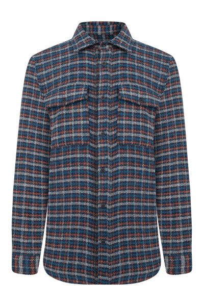 Regular fit, plaid, wool blend shirt - 9