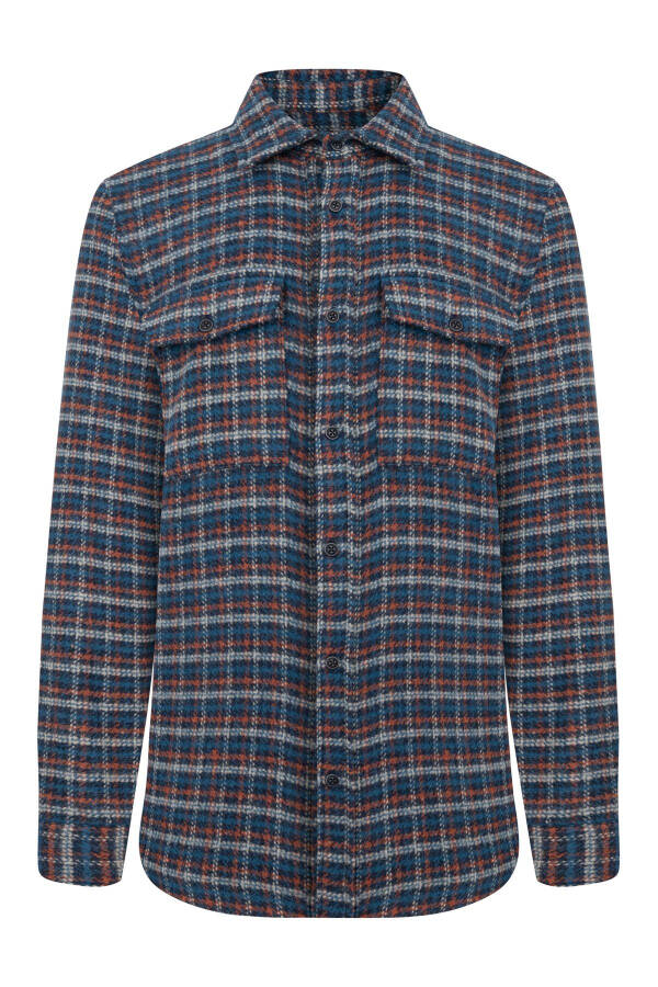 Regular fit, plaid, wool blend shirt - 4