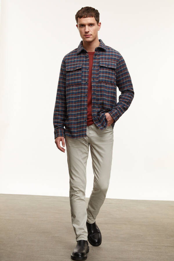 Regular fit, plaid, wool blend shirt - 12