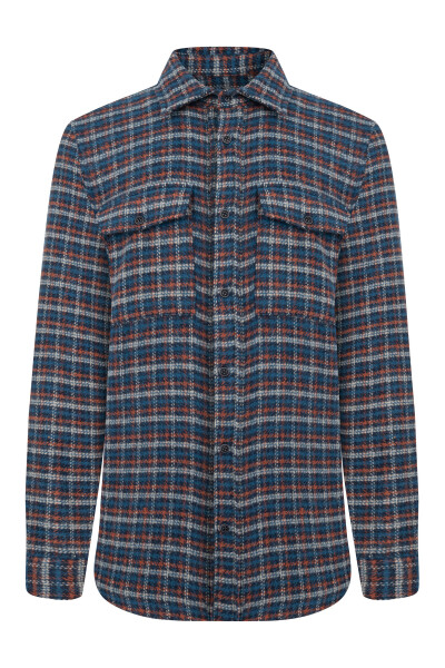 Regular fit, plaid, wool blend shirt - 14