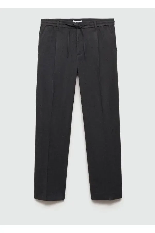 Regular Fit Pleated Drawstring Pants - 3