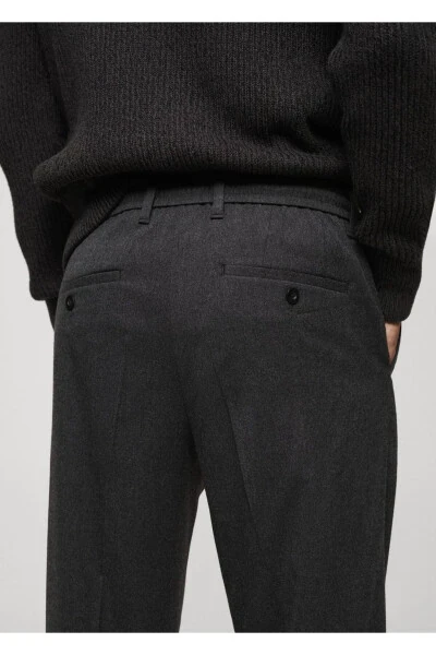 Regular Fit Pleated Drawstring Pants - 5