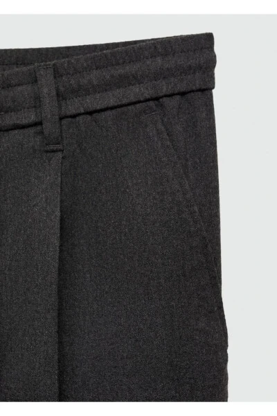 Regular Fit Pleated Drawstring Pants - 7