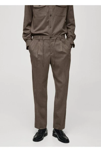 Regular Fit Pleated Pants - 1