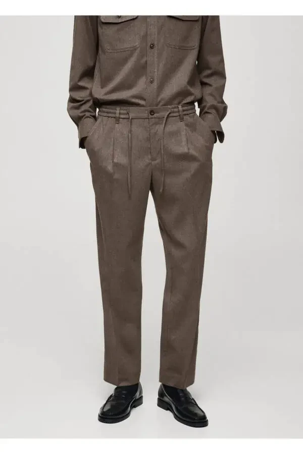 Regular Fit Pleated Pants - 1