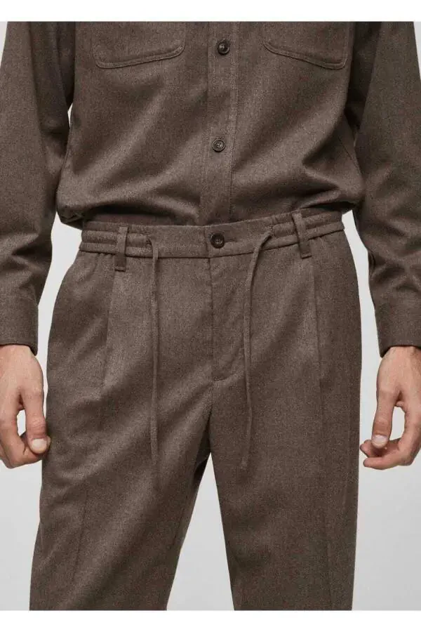 Regular Fit Pleated Pants - 6