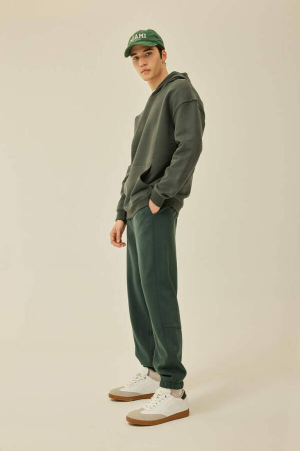 Regular Fit Pocket Sweatpants Dark Green - 1