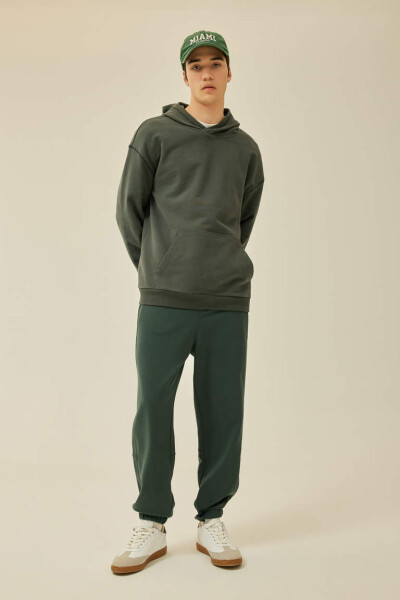 Regular Fit Pocket Sweatpants Dark Green - 2