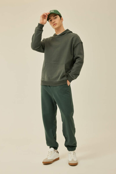 Regular Fit Pocket Sweatpants Dark Green - 3