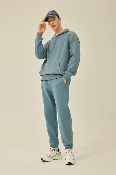 Regular Fit Pocket Sweatpants Light Indigo - 3