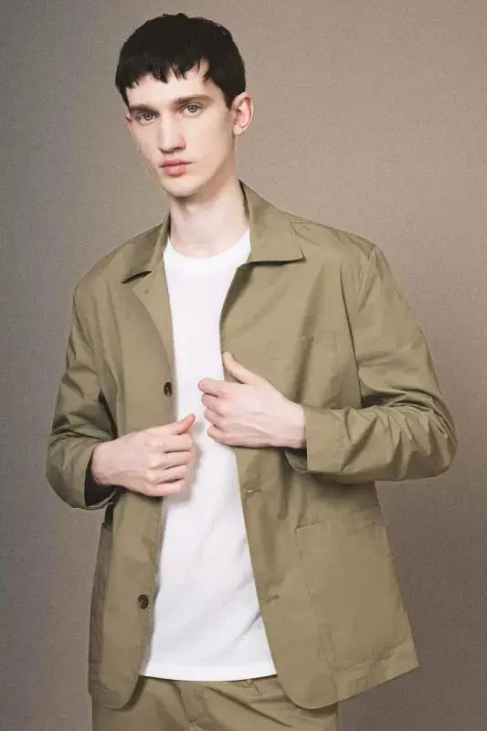 Regular Fit Polo Yaka Düğmeli Cepli Paraşüt Gömlek Ceket B6950AX24SP - 1