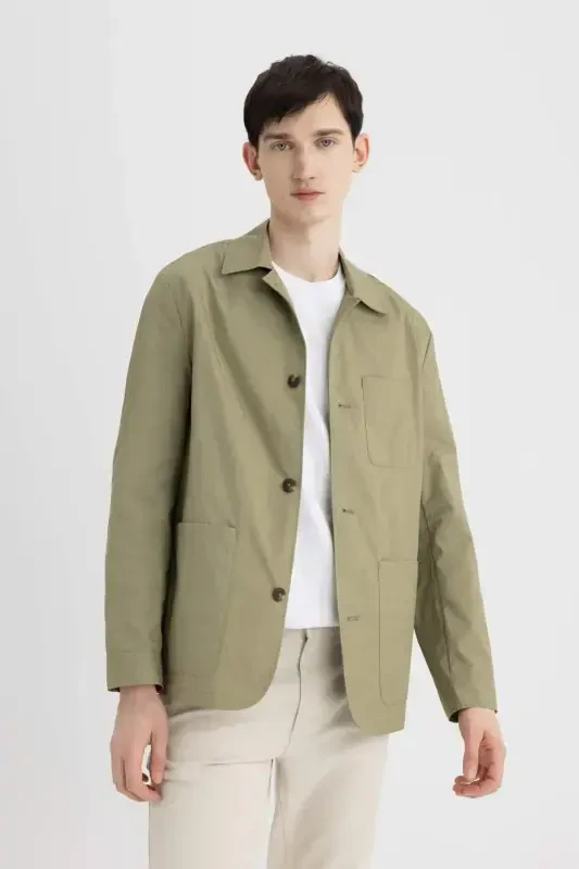 Regular Fit Polo Yaka Düğmeli Cepli Paraşüt Gömlek Ceket B6950AX24SP - 5